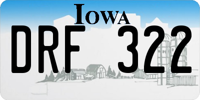 IA license plate DRF322