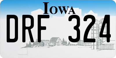 IA license plate DRF324