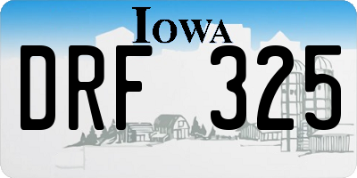 IA license plate DRF325