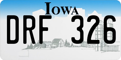 IA license plate DRF326