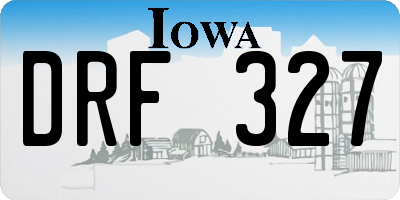 IA license plate DRF327