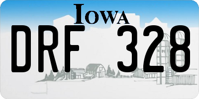 IA license plate DRF328