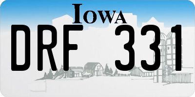 IA license plate DRF331