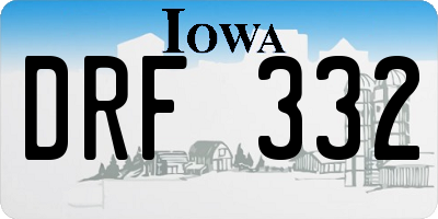 IA license plate DRF332