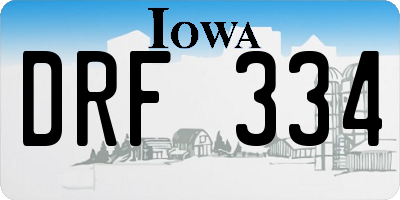IA license plate DRF334