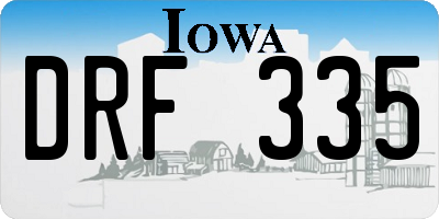 IA license plate DRF335