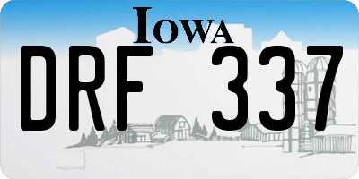 IA license plate DRF337
