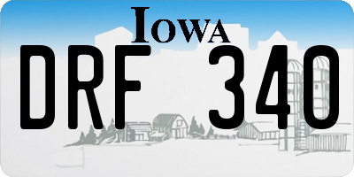 IA license plate DRF340