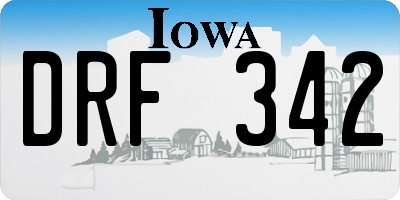 IA license plate DRF342