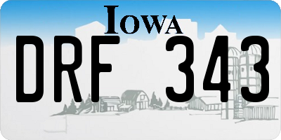 IA license plate DRF343