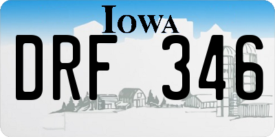 IA license plate DRF346