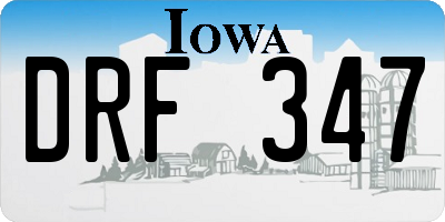 IA license plate DRF347