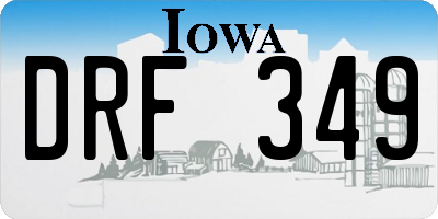 IA license plate DRF349