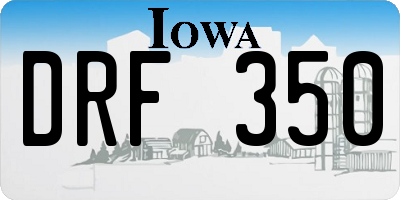 IA license plate DRF350