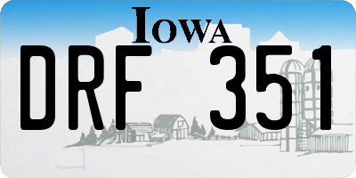 IA license plate DRF351