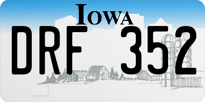 IA license plate DRF352