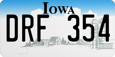 IA license plate DRF354