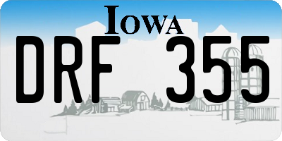 IA license plate DRF355