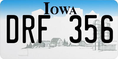 IA license plate DRF356