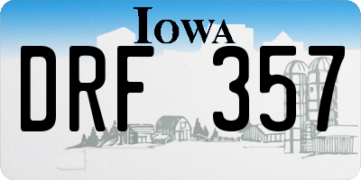 IA license plate DRF357