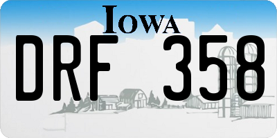IA license plate DRF358
