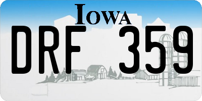 IA license plate DRF359