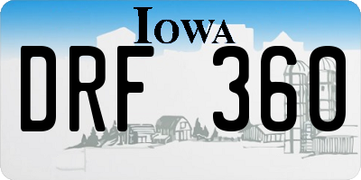 IA license plate DRF360