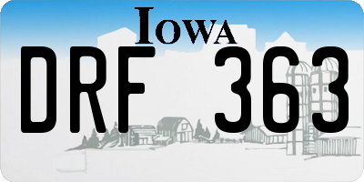 IA license plate DRF363