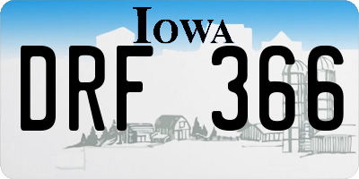 IA license plate DRF366