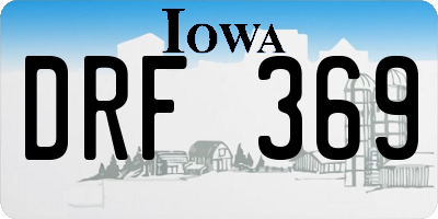 IA license plate DRF369