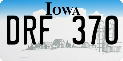 IA license plate DRF370