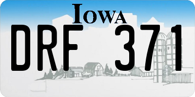 IA license plate DRF371