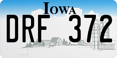 IA license plate DRF372
