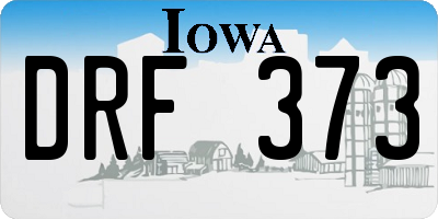 IA license plate DRF373