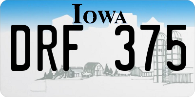 IA license plate DRF375