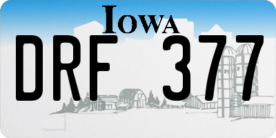 IA license plate DRF377