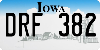 IA license plate DRF382