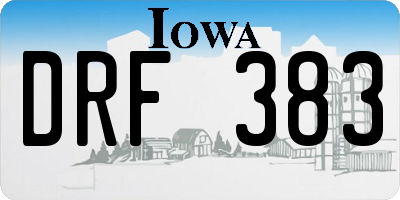 IA license plate DRF383