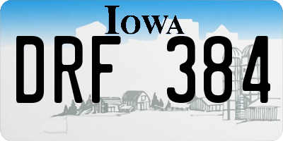 IA license plate DRF384