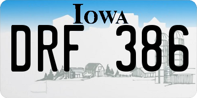 IA license plate DRF386