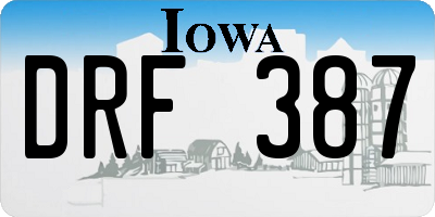 IA license plate DRF387