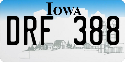 IA license plate DRF388