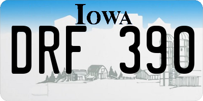 IA license plate DRF390