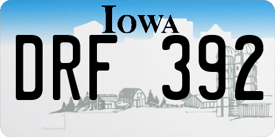 IA license plate DRF392