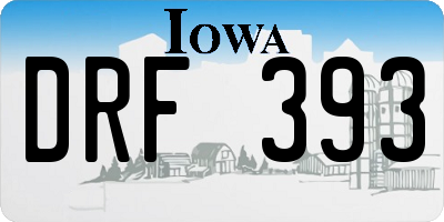 IA license plate DRF393