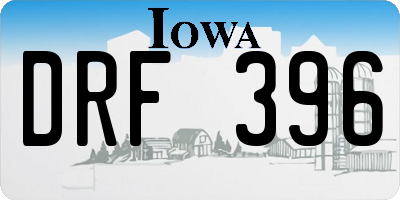IA license plate DRF396