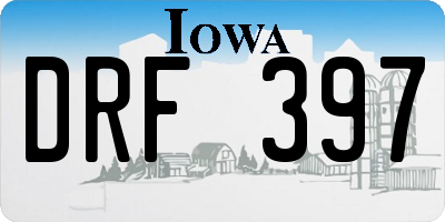 IA license plate DRF397