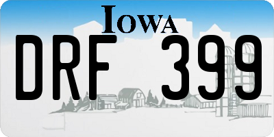 IA license plate DRF399