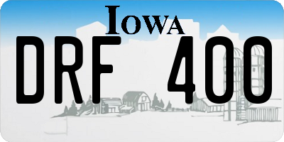 IA license plate DRF400