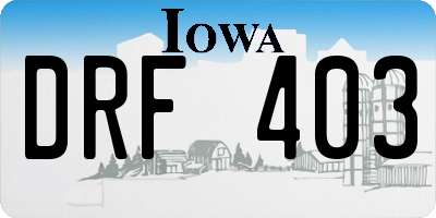 IA license plate DRF403